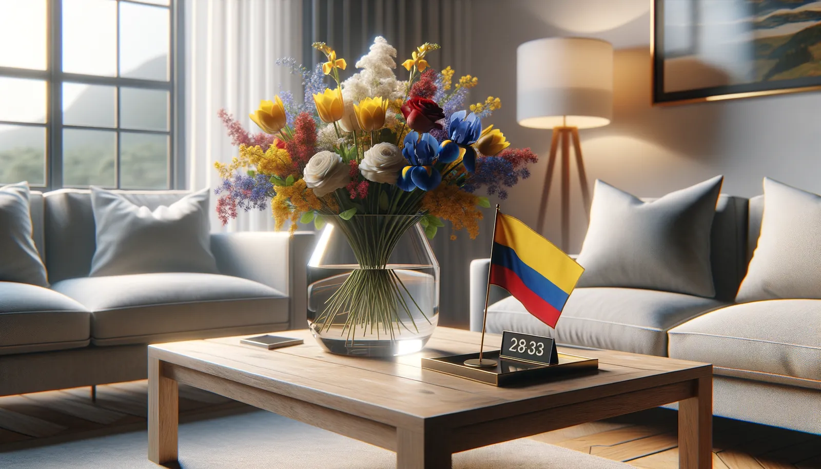 Envoyer des fleurs en Colombie - bouquet de fleurs inspiré par les couleurs du drapeau de Colombie