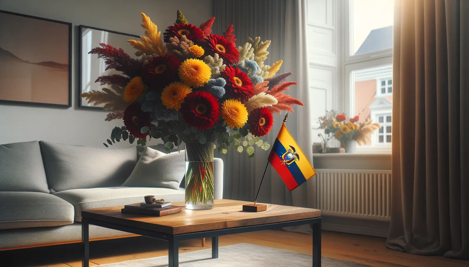 Envoyer des fleurs en Équateur - bouquet de fleurs inspiré par les couleurs du drapeau d'Équateur