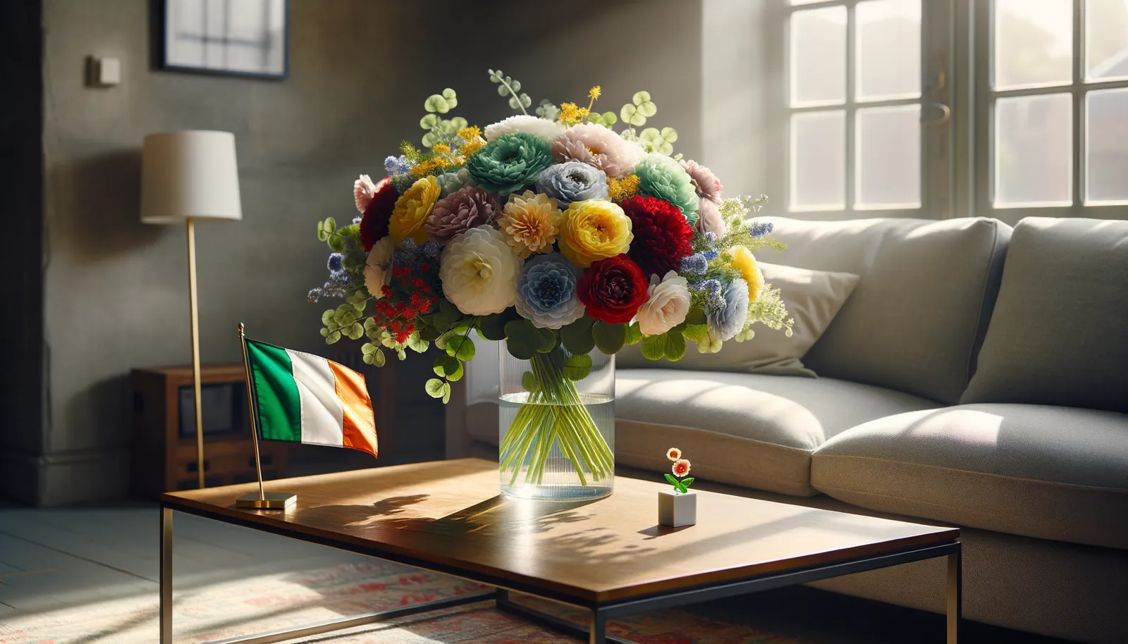 Envoyer des fleurs en Irlande - bouquet de fleurs inspiré par les couleurs du drapeau d'Irlande